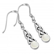 Mother of Pearl Celtic Trinity Knot Earrings - e387h
